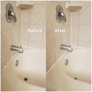 Before and after tub caulk